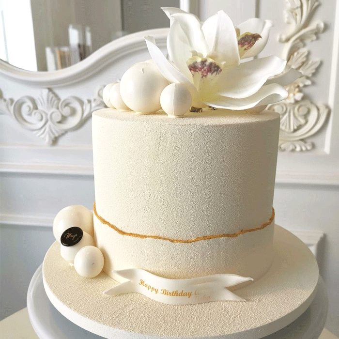 Orchid White Cake (Artificial Flower)