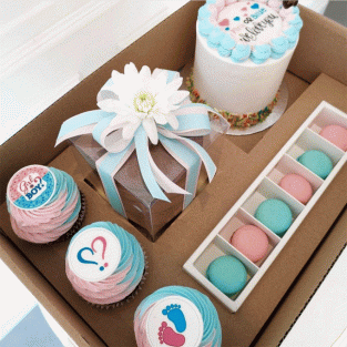 Customized Baby Gender Reveal Cake Box